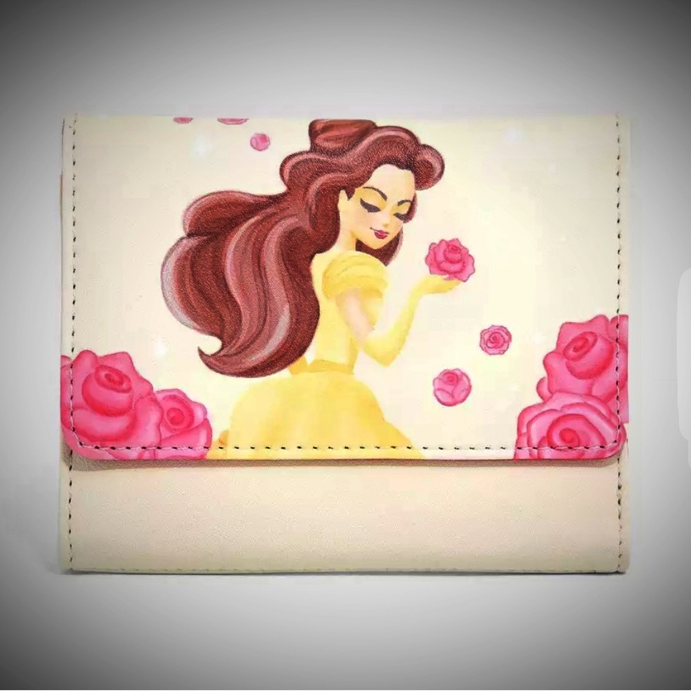 Loungefly Disney Beauty & The Beast 30th Anniversary Mini, Floral Flap Wallet